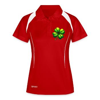 Trèfle à quatre feuilles - Polo respirant Femme - blanc/marine - Devant