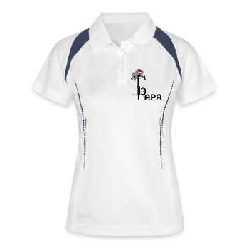 WEIHNACHTEN PAPA RADFAHRER FAHRRAD - Frauen Polo atmungsaktiv - Weiß/Navy - Vorne