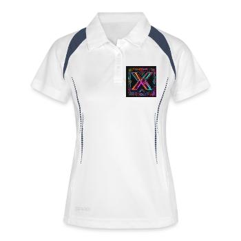Xmas newStile - Frauen Polo atmungsaktiv - Weiß/Navy - Vorne