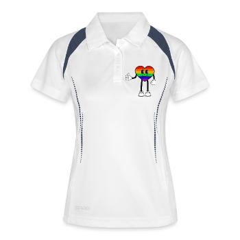 L’amour LGBTQ - Polo respirant Femme - blanc/marine - Devant