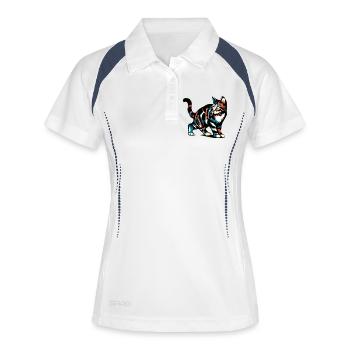 Chat - Polo respirant Femme - blanc/marine - Devant