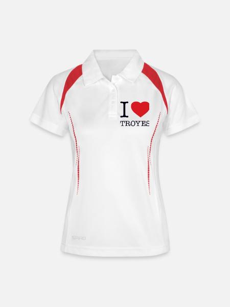 J’ADORE TROYES - Polo respirant Femme - blanc/marine