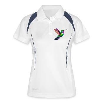 Kolibri - Frauen Polo atmungsaktiv - Weiß/Navy - Vorne