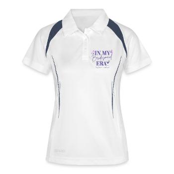 Bridesmaid Era: Stylische Party-T-Shirts - Frauen Polo atmungsaktiv - Weiß/Navy - Vorne
