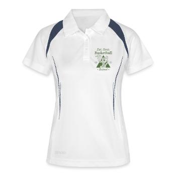 Humorvolles Basketball-Herz-Design - Frauen Polo atmungsaktiv - Weiß/Navy - Vorne