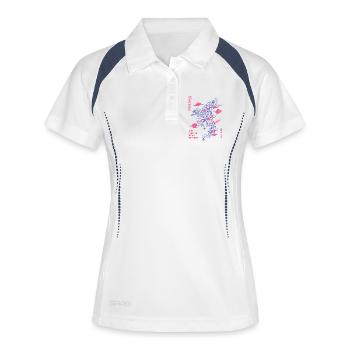 Courage – Phénix de la renaissance - Polo respirant Femme - blanc/marine - Devant