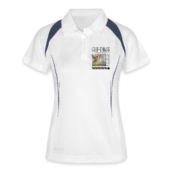 Surreal Flying Cat – Magic Cat Motif - Women's Polo breathable - white/navy - Front
