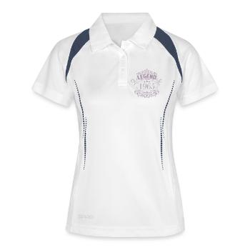 Légende de l’anniversaire vintage 1965 - Polo respirant Femme - blanc/marine - Devant