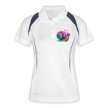 Escargot - Polo respirant Femme - blanc/marine - Devant