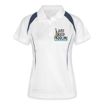 Just Keep Paddling - Frauen Polo atmungsaktiv - Weiß/Navy - Vorne