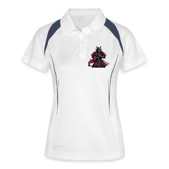 Bushido des Samurai-Kriegers - Frauen Polo atmungsaktiv - Weiß/Navy - Vorne
