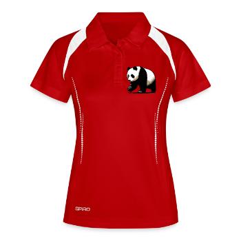 Panda - Frauen Polo atmungsaktiv - Weiß/Navy - Vorne