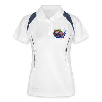 Schnecke - Frauen Polo atmungsaktiv - Weiß/Navy - Vorne