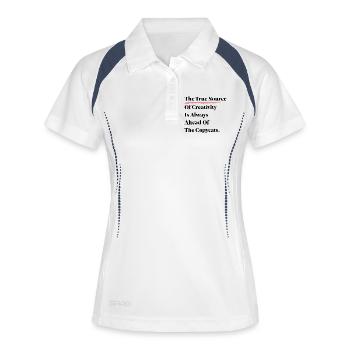 La véritable source de créativité est toujours devant [B] - Polo respirant Femme - blanc/marine - Devant