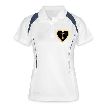 CYCLISME CŒUR CYCLISTE VÉLO - Polo respirant Femme - blanc/marine - Devant