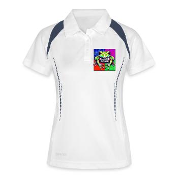 Grenouille - Polo respirant Femme - blanc/marine - Devant