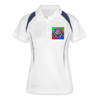 Grenouille - Polo respirant Femme - blanc/marine - Devant