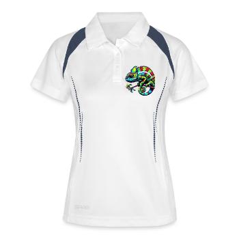 Caméléon - Polo respirant Femme - blanc/marine - Devant