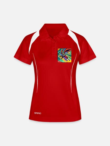 Super-héros - Polo respirant Femme - blanc/marine