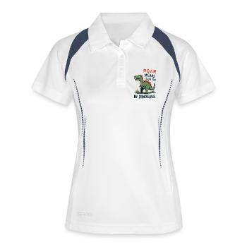 Roar Means I Love You - Frauen Polo atmungsaktiv - Weiß/Navy - Vorne