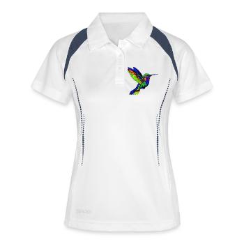 Kolibri - Frauen Polo atmungsaktiv - Weiß/Navy - Vorne