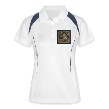 Islamische Kalligrafie Kunstwerk - Frauen Polo atmungsaktiv - Weiß/Navy - Vorne