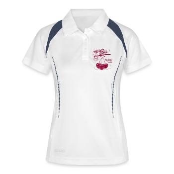 Cherry Bomb Explosion - Frauen Polo atmungsaktiv - Weiß/Navy - Vorne