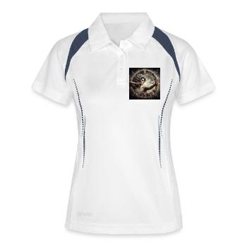 SCHÜTZE \ Sternzeichen - Frauen Polo atmungsaktiv - Weiß/Navy - Vorne
