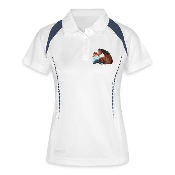 Girl with Horse – Friendship Illustration - Women's Polo breathable - white/navy - Front