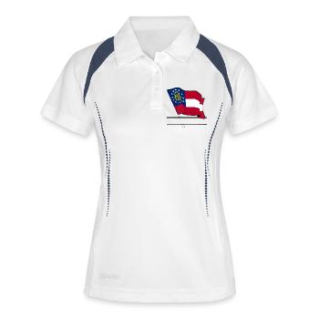 Flag Georgia text banner - Women's Polo breathable - white/navy - Front