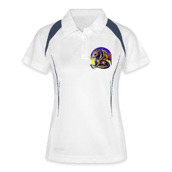 Drache - Frauen Polo atmungsaktiv - Weiß/Navy - Vorne
