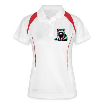 Raton laveur - Polo respirant Femme - blanc/marine - Devant