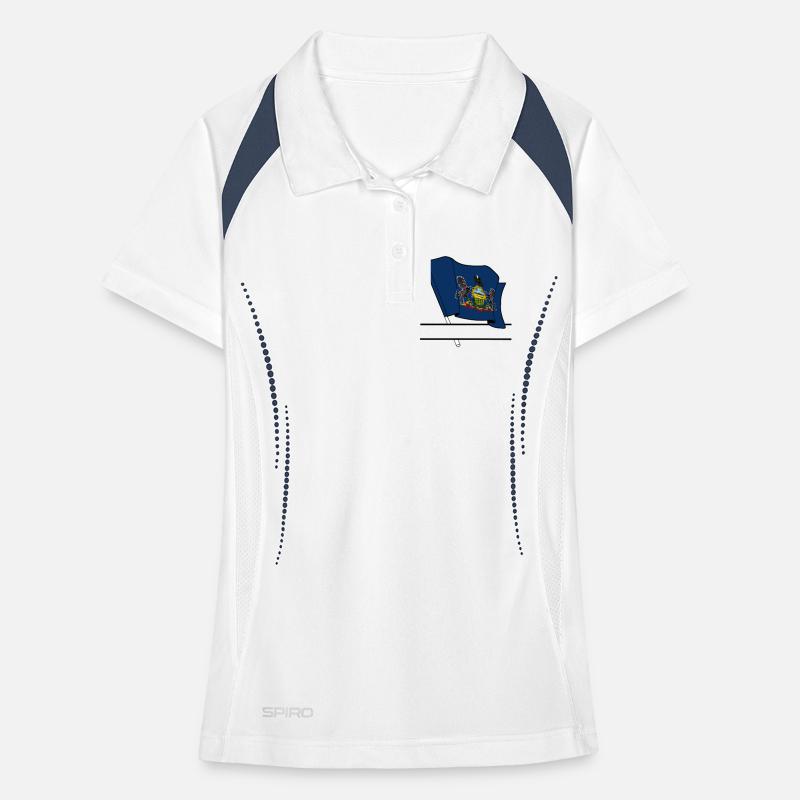 Drapeau Pennsylvanie bannière de texte Polo respirant Femme