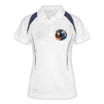 Harmonie élémentaire, yin et yang de la nature. - Polo respirant Femme - blanc/marine - Devant
