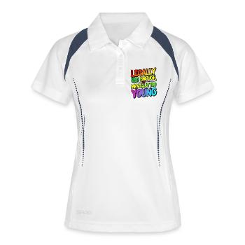 Âge légal - Polo respirant Femme - blanc/marine - Devant