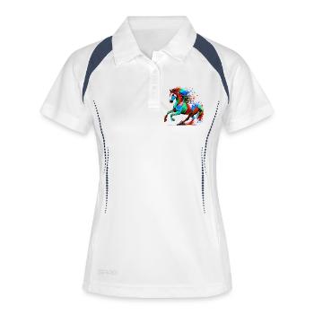 Horse - Women's Polo breathable - white/navy - Front