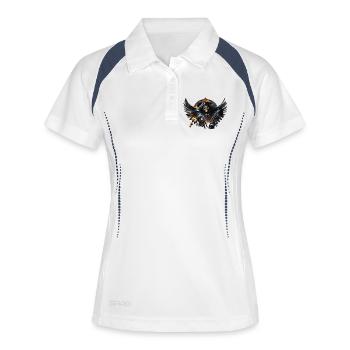 Les os et la magie, le squelette - Polo respirant Femme - blanc/marine - Devant
