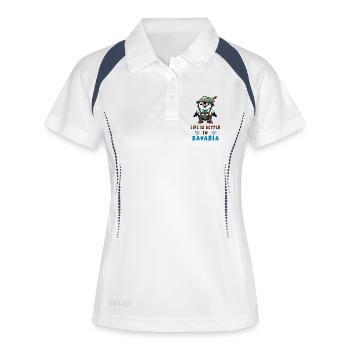 Manchot bavarois - Polo respirant Femme - blanc/marine - Devant