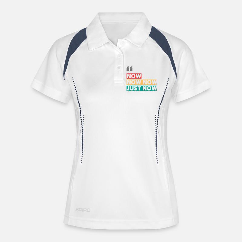 now now - Women's Polo breathable - white/navy