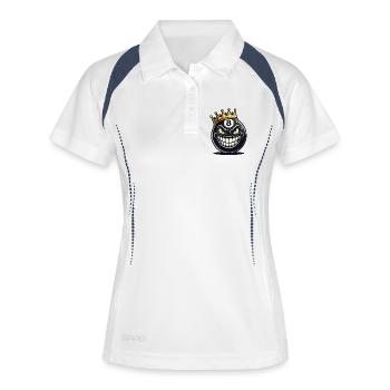 Roi du billard - Polo respirant Femme - blanc/marine - Devant