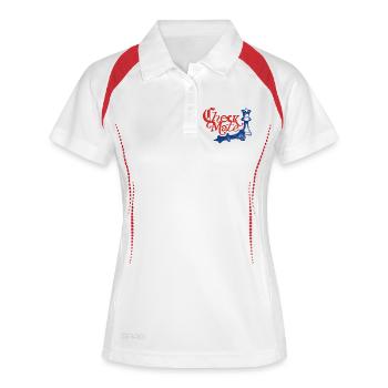 Check Mate Statement - Frauen Polo atmungsaktiv - Weiß/Navy - Vorne