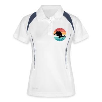 Retro Rainbow Diver Silhouette - Women's Polo breathable - white/navy - Front