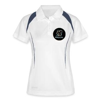 Souris magique - Polo respirant Femme - blanc/marine - Devant