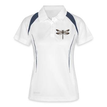 Libellule - Polo respirant Femme - blanc/marine - Devant