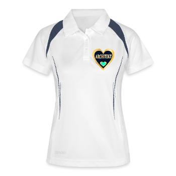 ARCHITEKTUR BERUF STUDIUM ARCHITEKT - Frauen Polo atmungsaktiv - Weiß/Navy - Vorne