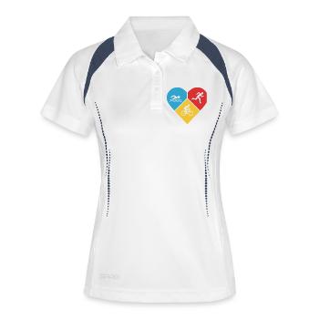 I Love Triathlon - Women's Polo breathable - white/navy - Front