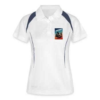 Jet Ski vintage – Surfez sur les vagues - Polo respirant Femme - blanc/marine - Devant