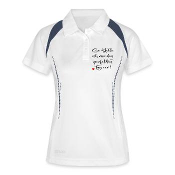 PERFEKTER TAG LEBENSWEISHEITEN - Frauen Polo atmungsaktiv - Weiß/Navy - Vorne