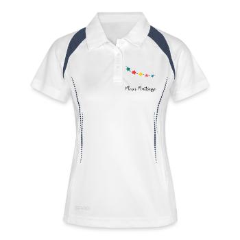 GELIEBTE. VIELEN DANK. DANKE HERRIN - Frauen Polo atmungsaktiv - Weiß/Navy - Vorne