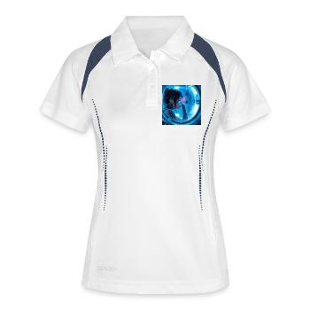 N-dless Nights: Cyberpunk girl in stasis chamber - Women's Polo breathable - white/navy - Front